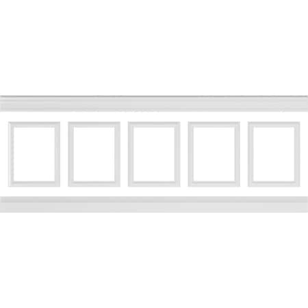 Ekena Millwork 94 1/2"L (Adjustable 36"H to 40"H) Ashford Square Panel Traditional Wainscot Paneling Kit WPKUSQ071P036